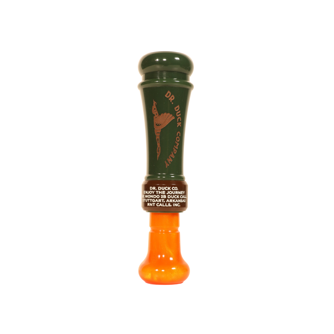 Limited Edition Custom RNT Mondo 2B Duck Call Green/Brown/Orange