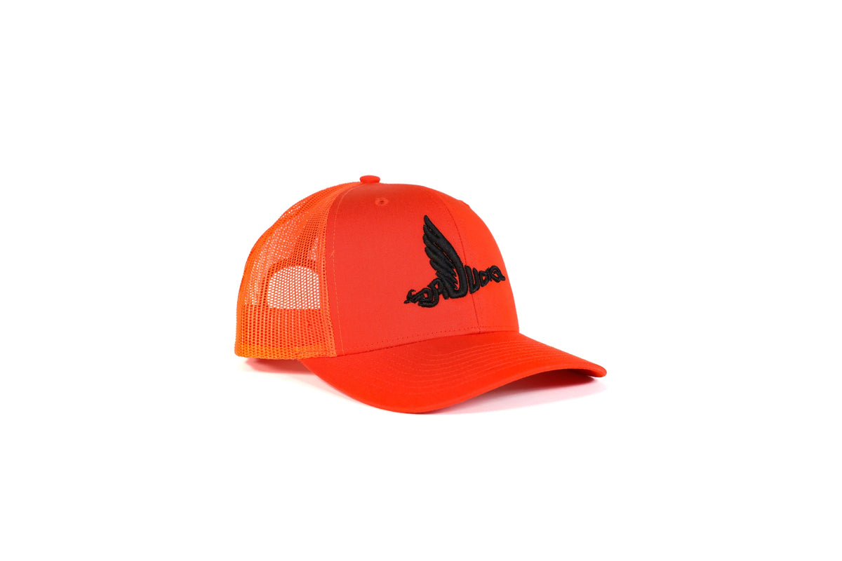 Drake Performance Fishing DPF Logo Stretch Fit Ball CAP FLEX Fitted Hat  Orange 