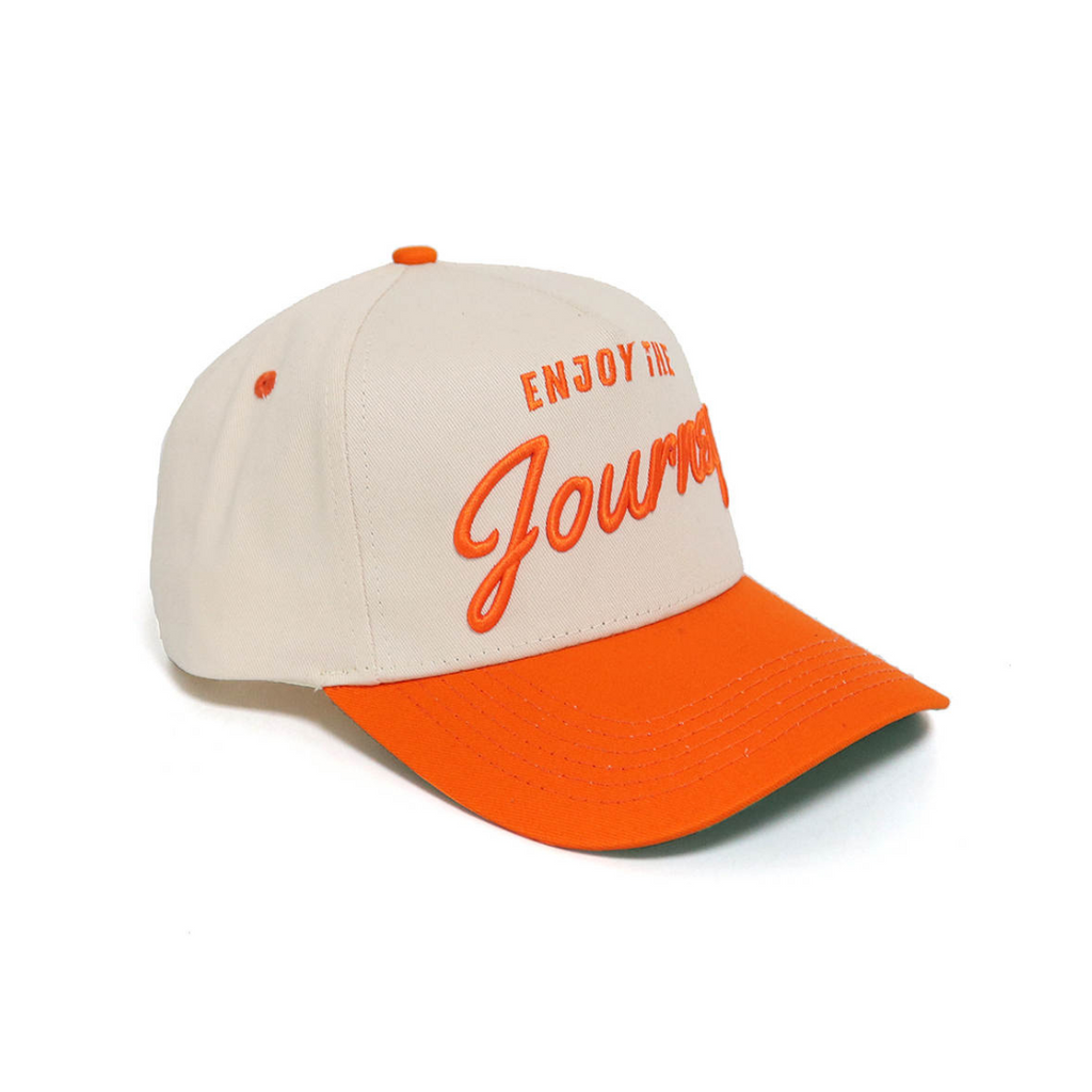 ENJOY THE JOURNEY HAIL CALL SNAPBACK HAT ORANGE CREAM drduckco