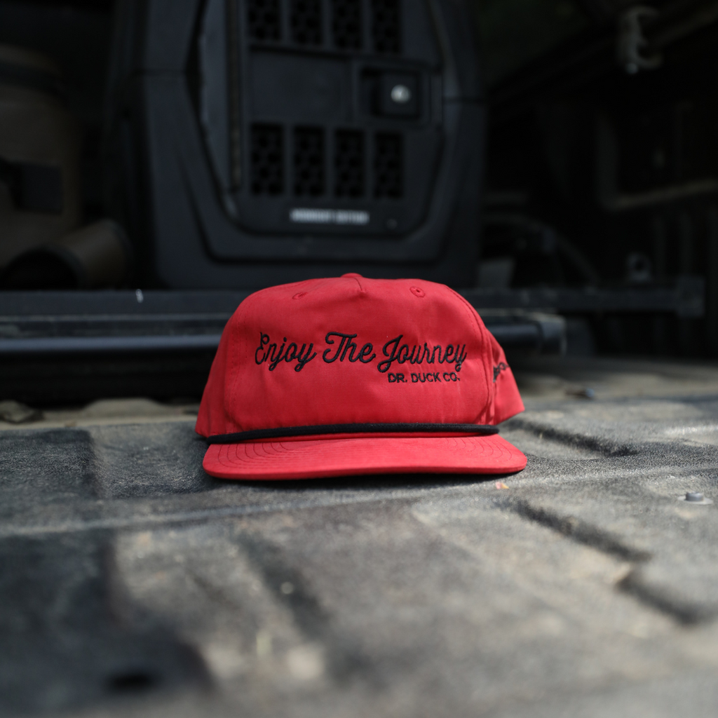 ENJOY THE JOURNEY THROWBACK HAT RED