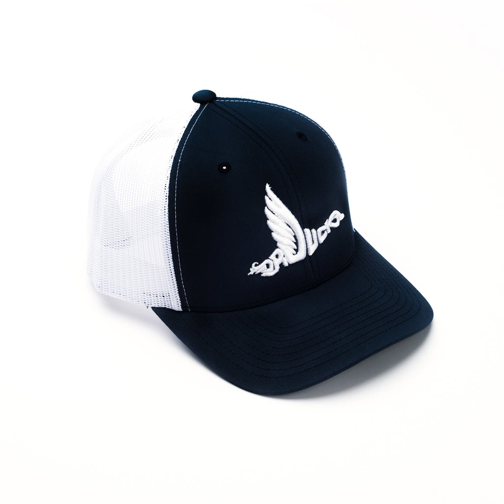 DR. DUCK CLASSIC SNAP BACK HAT NAVY/WHITE - LARGE LOGO