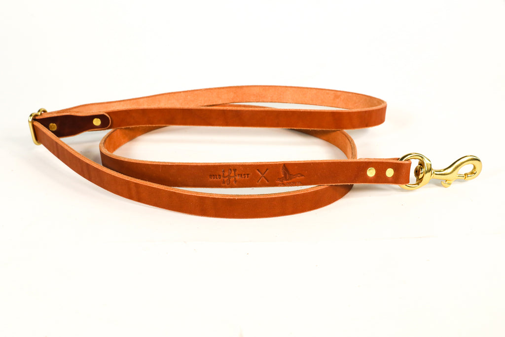DR. DUCK CO. X HOLDFAST RANGER LEATHER DOG LEASH - TAN BRIDLE LEATHER