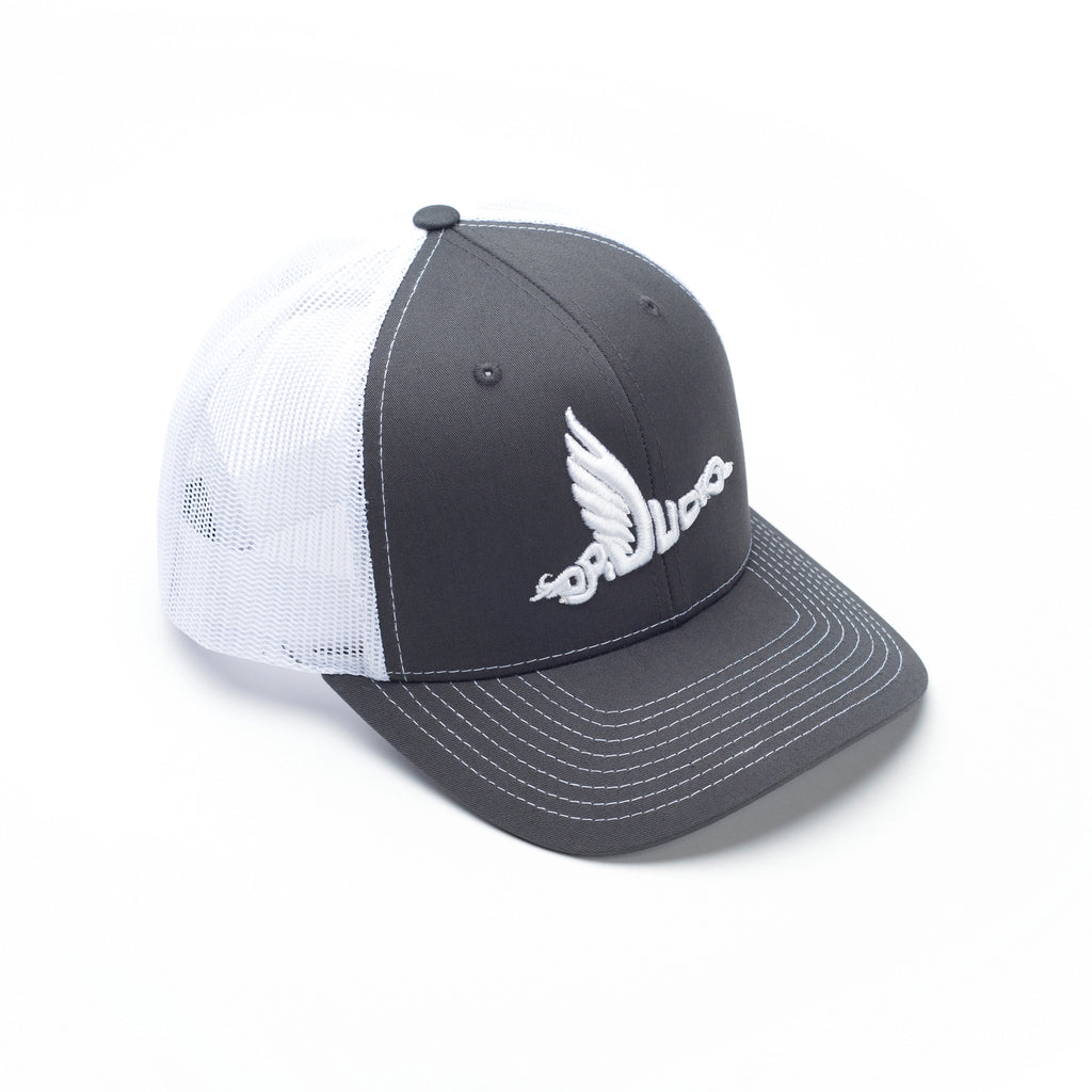 DR. DUCK CLASSIC SNAP BACK HAT CHARCOAL/WHITE - LARGE LOGO